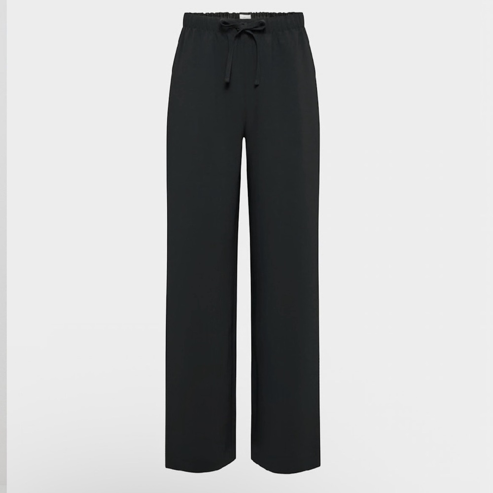 Wilfred by Aritzia Black Wide Leg Drawstring Pants